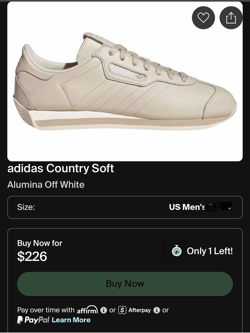 2024 Adidas Country Soft 'Alumina' Menâs